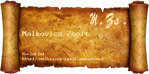 Malkovics Zsolt névjegykártya